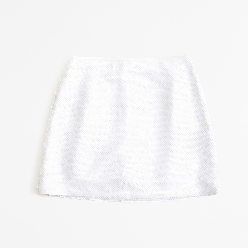 Abercrombie & Fitch White Sequin Skirt NWT